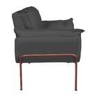 Kit 2 Poltronas Luxo Suede Cinza Base De Ferro Cobre - Vallis