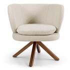 Kit 2 Poltronas Melissa Base Giratória Linho Bege Domi