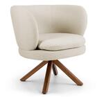 Kit 2 Poltronas Melissa Base Giratória Linho Bege Domi