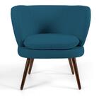 Kit 2 Poltronas Melissa Pés Palito Veludo Azul Cobalto Domi