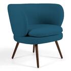 Kit 2 Poltronas Melissa Pés Palito Veludo Azul Cobalto Domi