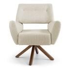 Kit 2 Poltronas Melli Base Giratória Veludo Bege Domi