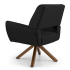 Kit 2 Poltronas Melli Base Giratória Veludo Preto Domi