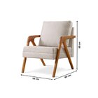 Kit 2 Poltronas Mona Braço De Madeira Decorativa Nude