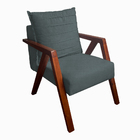 Kit 2 Poltronas Monalisa Decorativa Mona Pés De Madeira Maciç