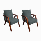 Kit 2 Poltronas Monalisa Decorativa Mona Pés De Madeira Maciç