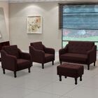 Kit 2 Poltronas Namoradeira Puff Bela Suede Vermelho Bordô