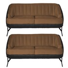 Kit 2 Poltronas Namoradeiras Base Aço Coral 2 Lugares Corano