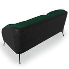 Kit 2 Poltronas Namoradeiras Base Aço Veludo Verde Musgo