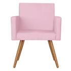 Kit 2 Poltronas Nina Decorativa Suede Rosa Bebê Kasa Sofá