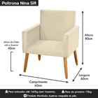 Kit 2 Poltronas Nina Decorativas Tecido Suede Bege