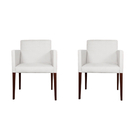 Kit 2 Poltronas Nina Executiva Em Tecido Sintético  - Branco