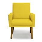 Kit 2 Poltronas Nina Lisa Suede Amarelo - Meu Lar Decorações