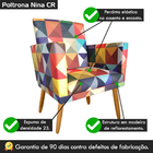 Kit 2 Poltronas Nina Luxo Suede Estampa Triângulo Colorido