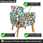 Kit 2 Poltronas Nina Luxo Suede Estampa Triângulo Verde