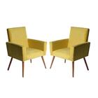 Kit 2 Poltronas Nina Pés Palito Amarelo Maragogibe Móveis