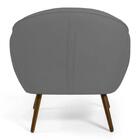 Kit 2 Poltronas Nina Pés Palito Madeira Linho Cinza Escuro