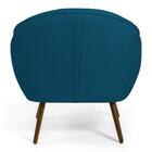 Kit 2 Poltronas Nina Pés Palito Madeira Veludo Azul Cobalto