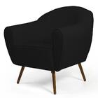 Kit 2 Poltronas Nina Pés Palito Madeira Veludo Preto Domi