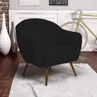 Kit 2 Poltronas Nina Pés Palito Madeira Veludo Preto Domi