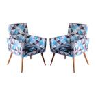 Kit 2 Poltronas Nina Sala De Estar Triangulo Azul