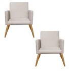 Kit 2 Poltronas Nina Suede Bege