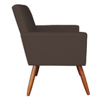 Kit 2 Poltronas Nina Suede Pés Palito Castanho - Pallazio - M