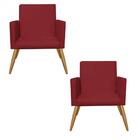 Kit 2 Poltronas Nina Suede Vermelho