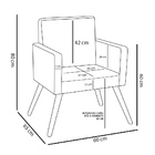 Kit 2 Poltronas Nina Veludo Pés Palito Castanho - Pallazio -