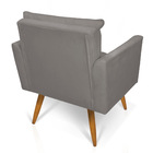 Kit 2 Poltronas Olivia Suede Pés Palito Castanho - Pallazio -