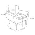 Kit 2 Poltronas Opala Decorativa Luxo Linho Capuccino Dal Poz