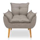 Kit 2 Poltronas Opala Decorativa Luxo Linho Capuccino Dal Poz