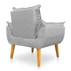 Kit 2 Poltronas Opala Decorativa Luxo Linho Cinza Dal Poz Est