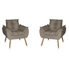 Kit 2 Poltronas Opala Decorativa Suede Capuccino Dal Poz Esto