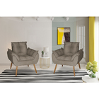 Kit 2 Poltronas Opala Decorativa Suede Capuccino Dal Poz Esto