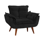 Kit 2 Poltronas Opala Luxo Com Pés Estilo Retrô - Preto