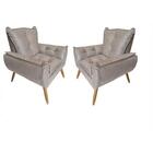 Kit 2 Poltronas Opala Suede Capuccino