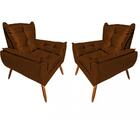 Kit 2 Poltronas Opala Suede Marrom