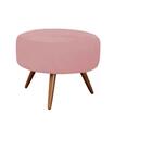 Kit 2 Poltronas Opalas Com Puff Redondo Suede Rose