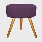 Kit 2 Poltronas Opalas Com Puff Redondo Suede Roxo