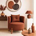 Kit 2 Poltronas Orgânica Curva Luna Boucle Pés De Madeira - M