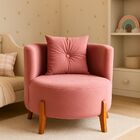 Kit 2 Poltronas Orgânica Curva Luna Veludo Pés De Madeira - M