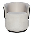 Kit 2 Poltronas Orgânica Decorativa Lara Veludo Bege/pu Preto