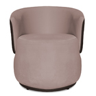 Kit 2 Poltronas Orgânica Decorativa Lara Veludo Rosê/pu Marro