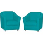 Kit 2 Poltronas Para Escritório E Salão De Beleza Luiza Suede