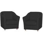 Kit 2 Poltronas Para Escritório E Salão De Beleza Luiza Suede