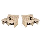 Kit 2 Poltronas Para Sala De Cinema Couro Artificial Bege