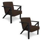 Kit 2 Poltronas Para Sala De Estar Angel Corano Base Metálica