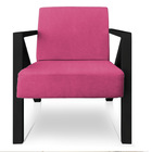 Kit 2 Poltronas Para Sala De Estar Angel Corano Rosa Base Met