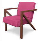 Kit 2 Poltronas Para Sala De Estar Angel Corano Rosa Base Met